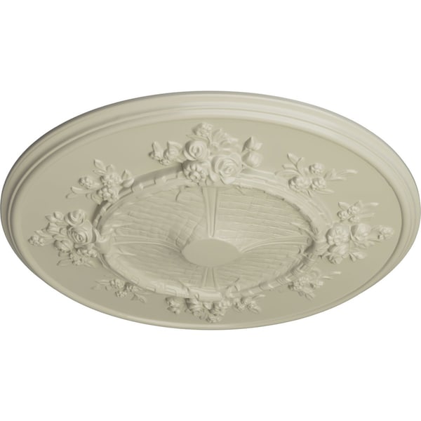 Flower Ceiling Medallion (Fits Canopies Up To 3 7/8), Hand-Painted Clear Yellow, 27OD X 1 1/8P